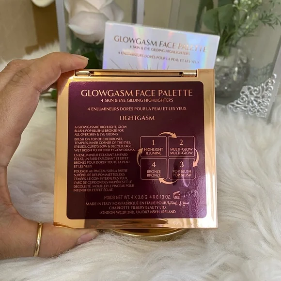 CHARLOTTE TILBURY GLOWGASM FACE PALETTE 4 SKIN & EYE GILDING HIGHLIGHTERS